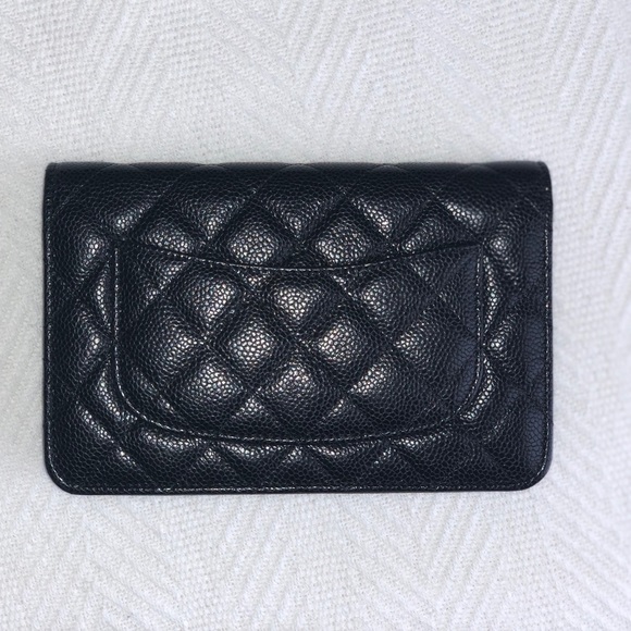 🚫SOLD🚫 CHANEL Wallet On Chain Caviar Black Gold - Picture 3 of 8